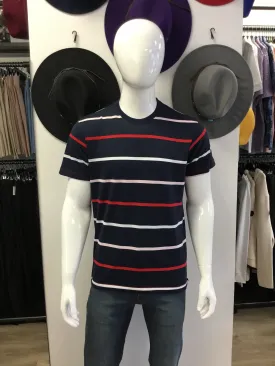 Ethnic Blue Mens T-Shirt Navy/Stripe S21110