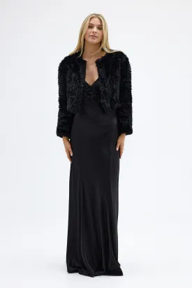 Faux Lola Crop Jacket - Black