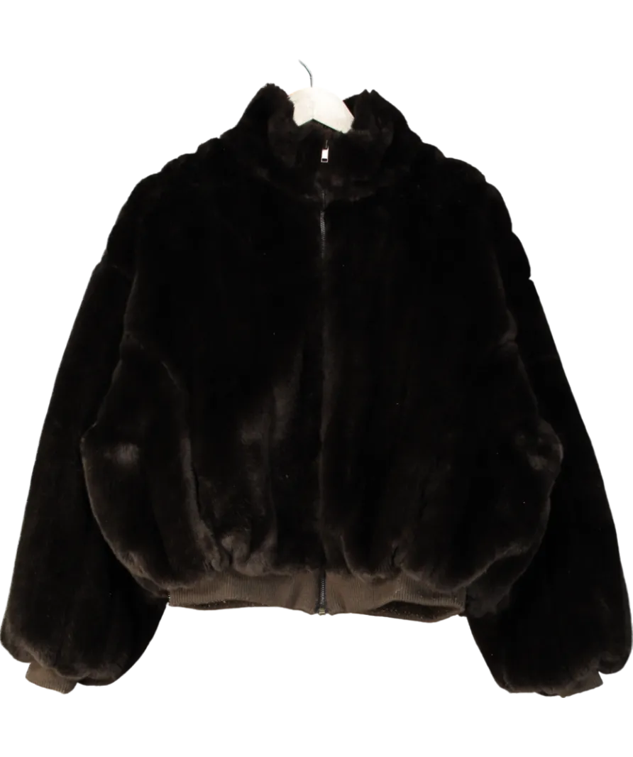 FRANKIE SHOP Brown Hope Faux Fur Jacket UK XS/S