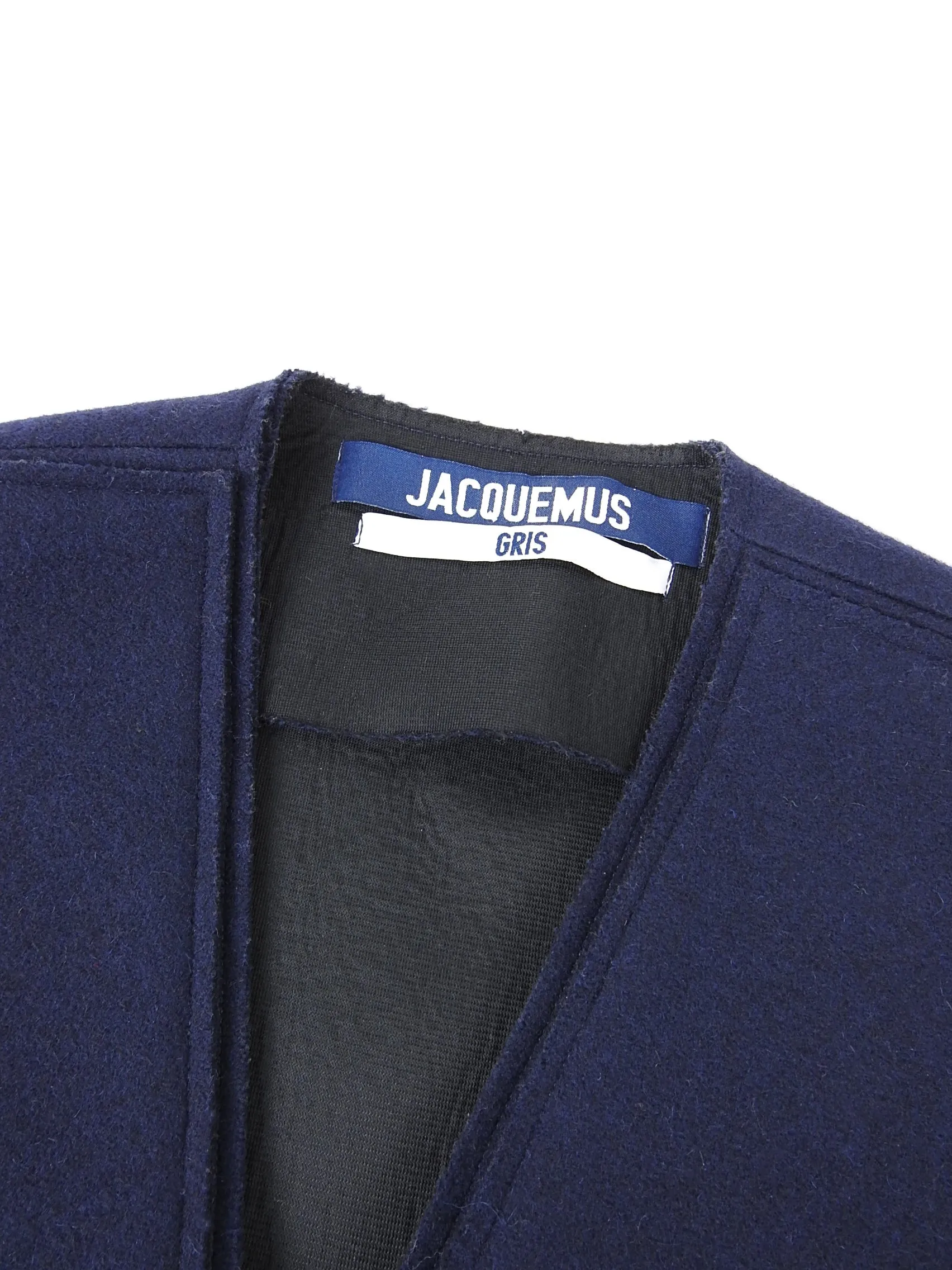 Jacquemus Navy Wool Eyelet Coat - FR36 / 4
