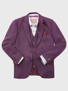 Joe Brown Delightful Dapper Waistcoat - Purple Herringbone
