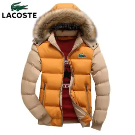 Lacoste- Winter fleece Thicken Warm Jacket Men Hoodied Parka Men high quality Waterproof Jacket Parkas Coat Mens Hoodies Jacket