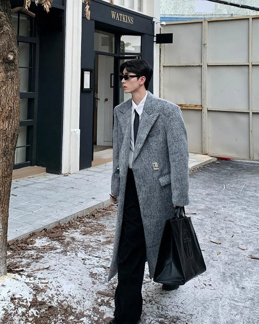 Luxury Grey Wool Coat OYC0020
