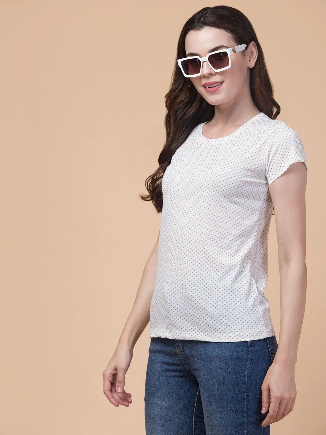 Off White polka dot printed T-shirt