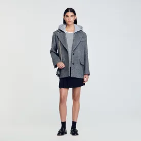 Oliver Coat With Removable Hood Black/Gray