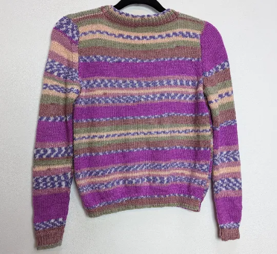 Pink Stripe Patterned Jumper - S