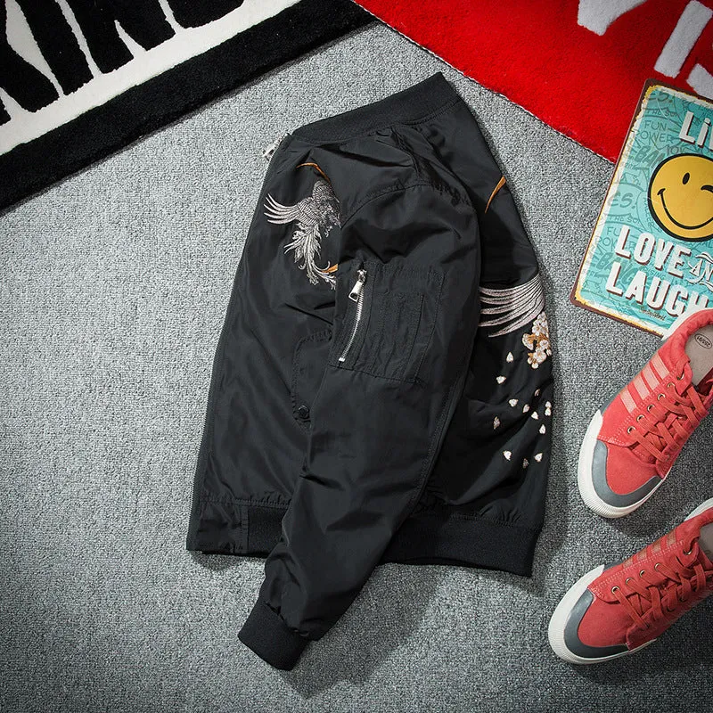 "Devil" Embroidered Bomber Jacket