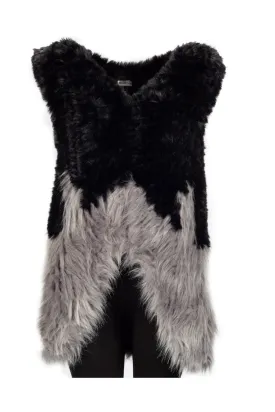 Sioni Two Toned Faux Fur Vest Jacket 10487 051