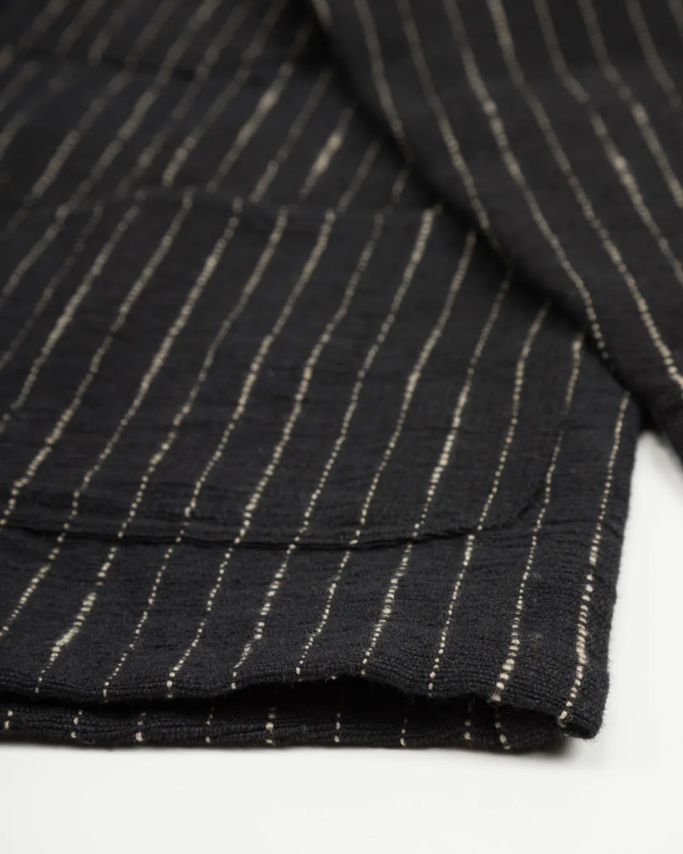 Study Jacket - Handwoven Iron/Acacia Canvas Ticking Stripe