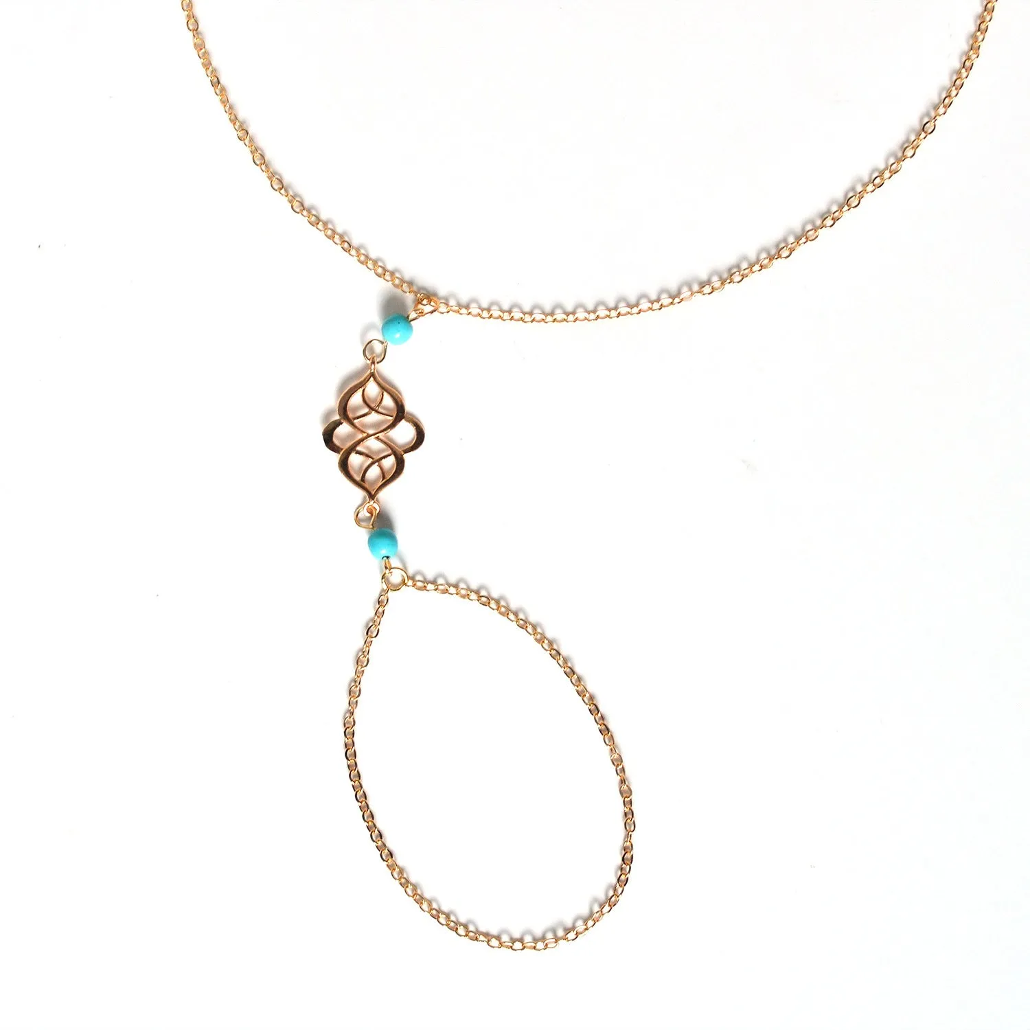 Vintage Water Drop Ethnic Hollow Stone Anklet